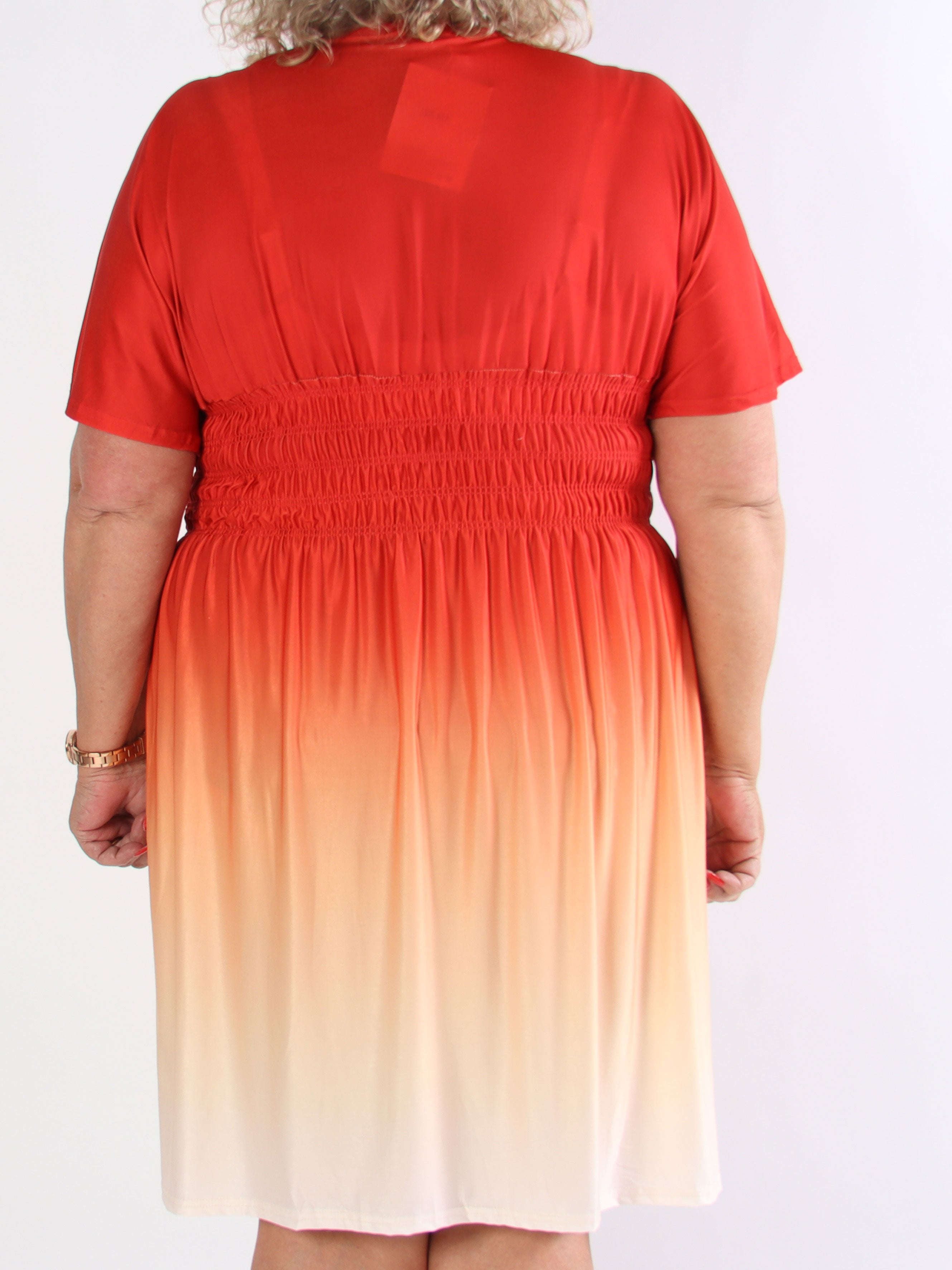 Pams Fade Short - Mångfärgad stretchig klänning i stor storlek